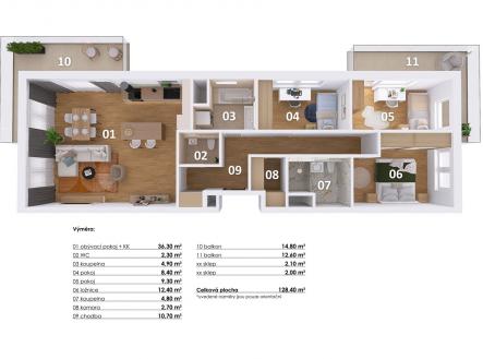 Prodej bytu, 4+kk, 128 m²