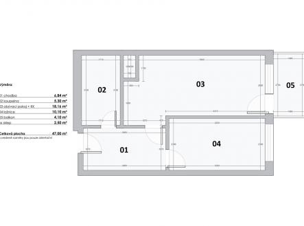 Prodej bytu, 2+kk, 47 m²
