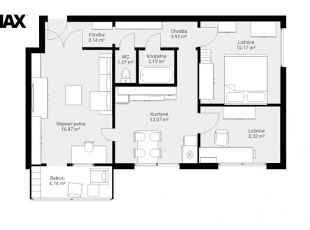 Prodej bytu, 3+1, 63 m²