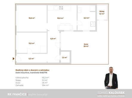 Prodej domu/vily, 55 m², Dolní Kounice – náhled fotky 4