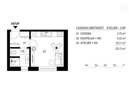 Prodej bytu, 1+kk, 22 m²