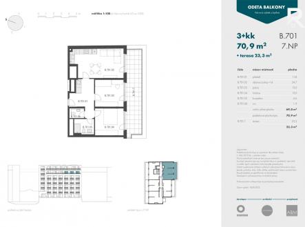 Pronájem bytu, 3+kk, 71 m²
