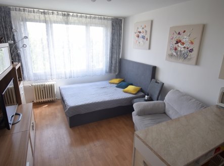 Prodej světlého bytu 1+kk, 24m2 + 1m2 sklep, DV se splacenou anuitou, Hostýnská P10 Malešice