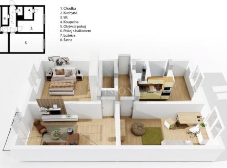Prodej bytu, 3+1, 81 m²