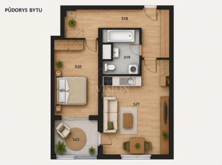 Prodej bytu, 2+kk, 64 m²