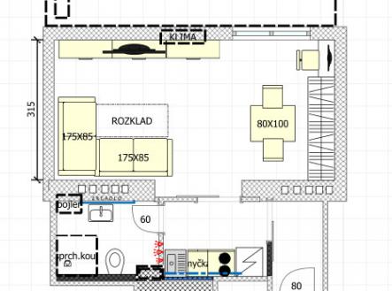 Pronájem bytu, 1+kk, 31 m²