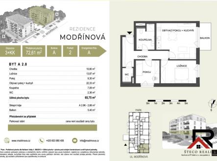 Prodej bytu, 3+kk, 72 m²