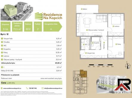 Prodej bytu, 3+kk, 73 m²