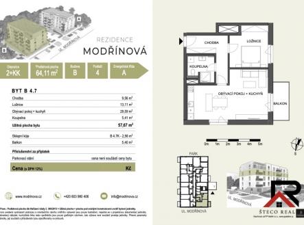 Prodej bytu, 2+kk, 64 m²