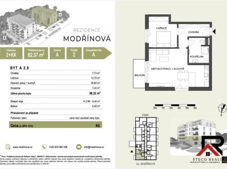Pronájem bytu, 2+kk, 62 m²
