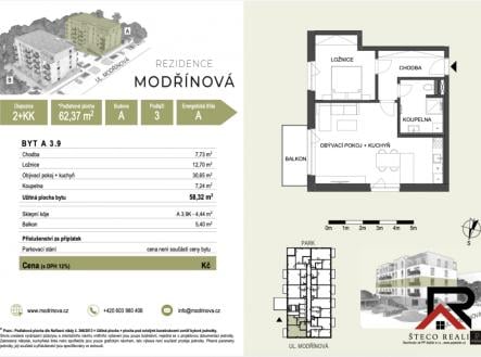 Pronájem bytu, 2+kk, 62 m²
