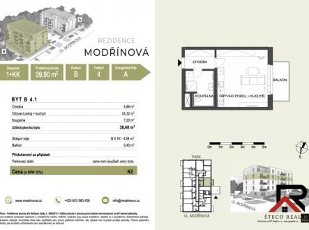 Pronájem bytu, 1+kk, 39 m²