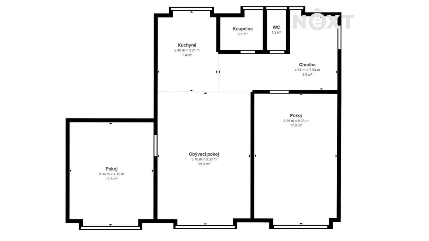 Prodej byt 3+kk, 80㎡