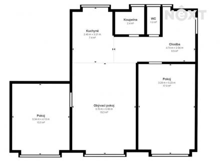 Prodej bytu, 3+kk, 82 m²