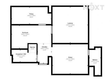 Prodej bytu, 3+1, 60 m²