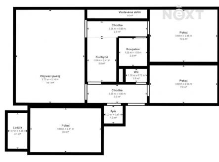 Prodej bytu, 4+1, 71 m²