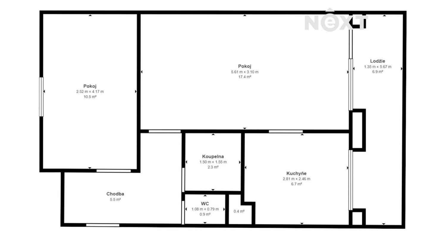 Prodej byt 2+1, 48㎡