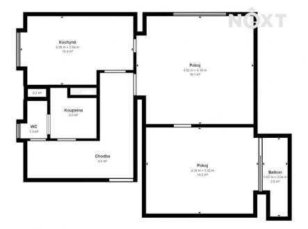 Prodej bytu, 2+1, 56 m²