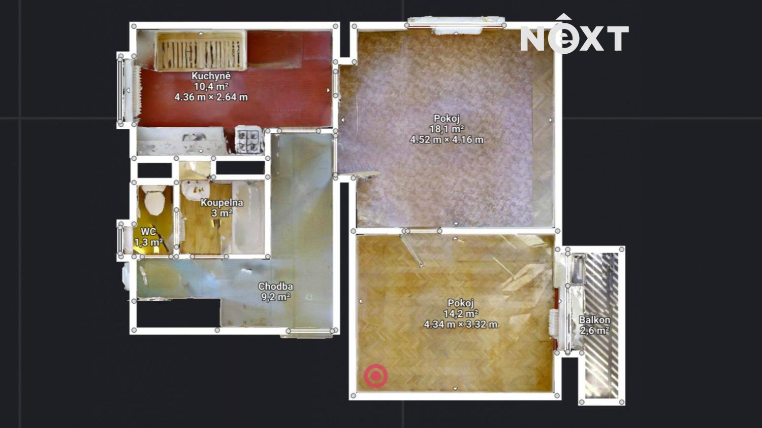 Prodej byt 2+1, 56㎡