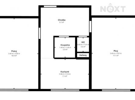 Pronájem bytu, 2+1, 57 m²