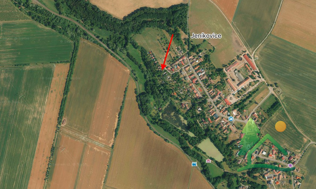 Prodej pozemku 476 m² – Jeníkovice, okr. Pardubice