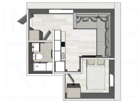 Pronájem bytu, 2+kk, 22 m²