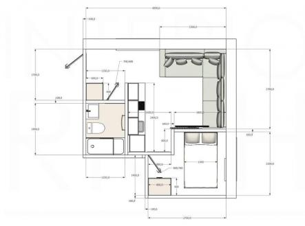 Pronájem bytu, 2+kk, 22 m²