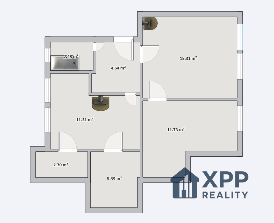 Prodej bytu 2+1, 61,3m²