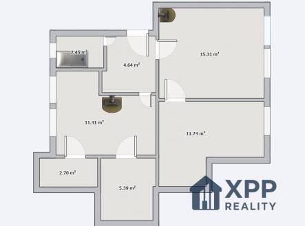 Prodej bytu, 2+1, 52 m²