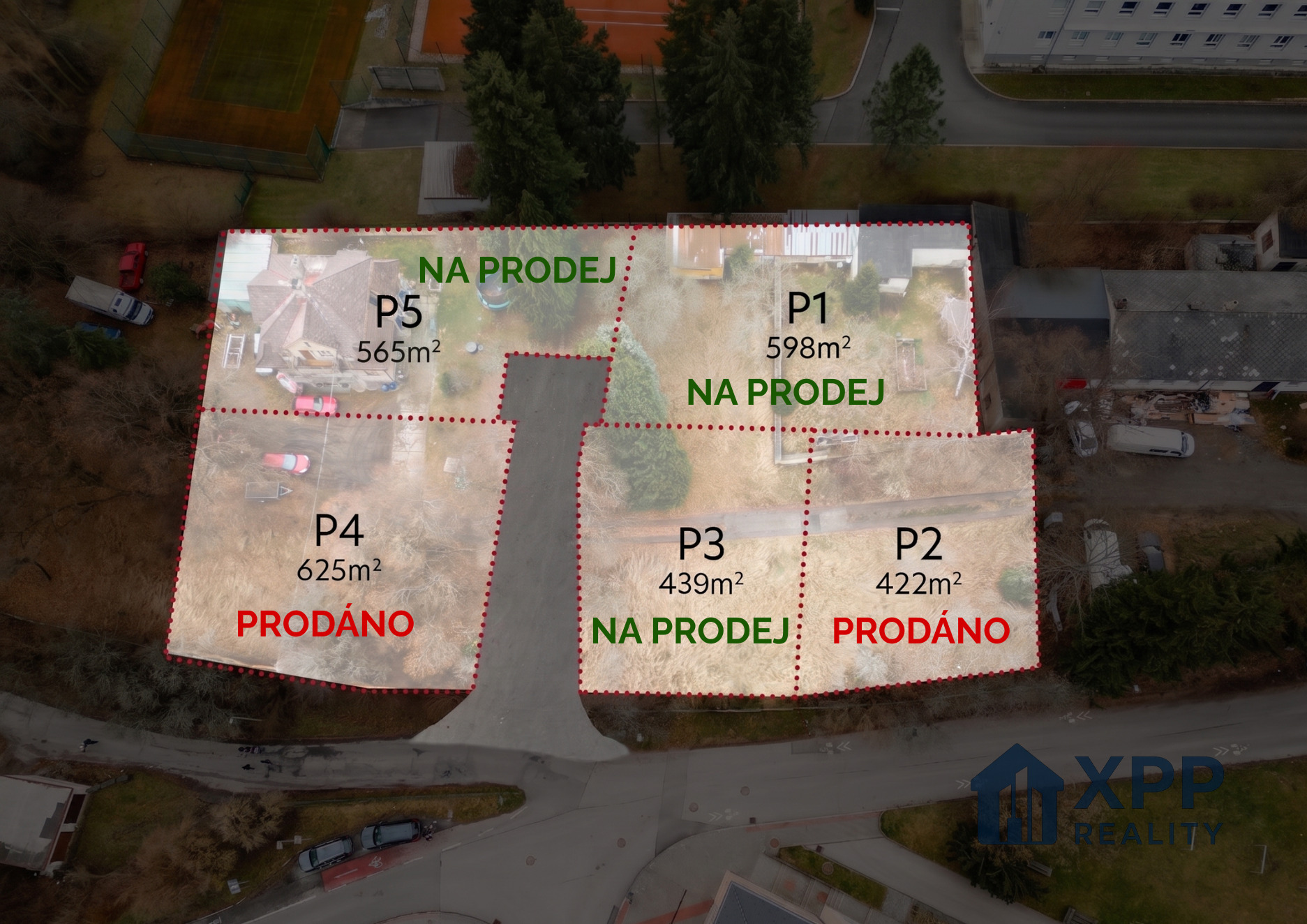 Prodej stavebního pozemku 439 m², Jordánská, Tábor