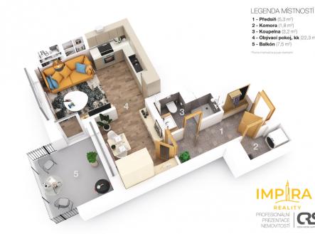 Prodej bytu, 1+kk, 41 m²