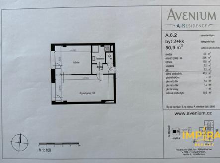 Pronájem bytu, 2+kk, 50 m²