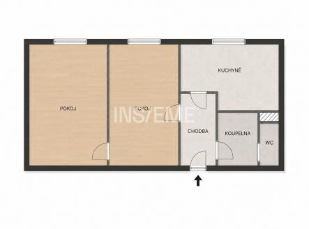 Prodej bytu, 2+1, 51 m²