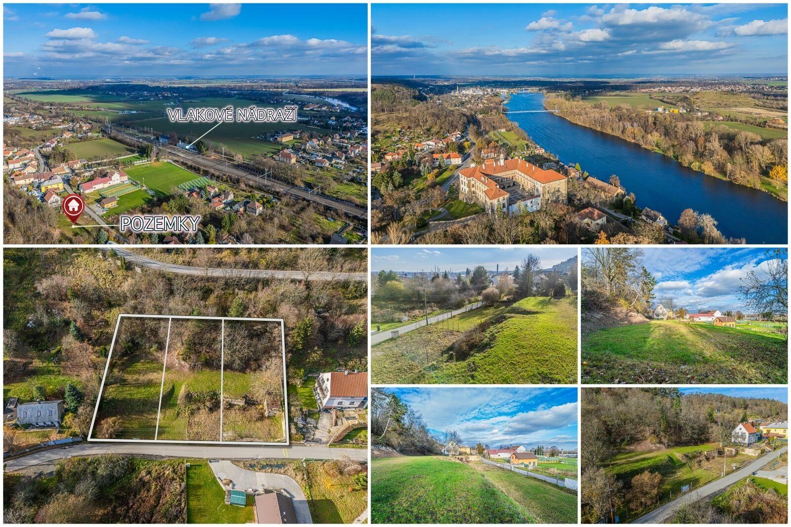 Exkluzivní stavební pozemek Nelahozeves - 691 m² | kompletní sítě | Praha 45 min. vlakem