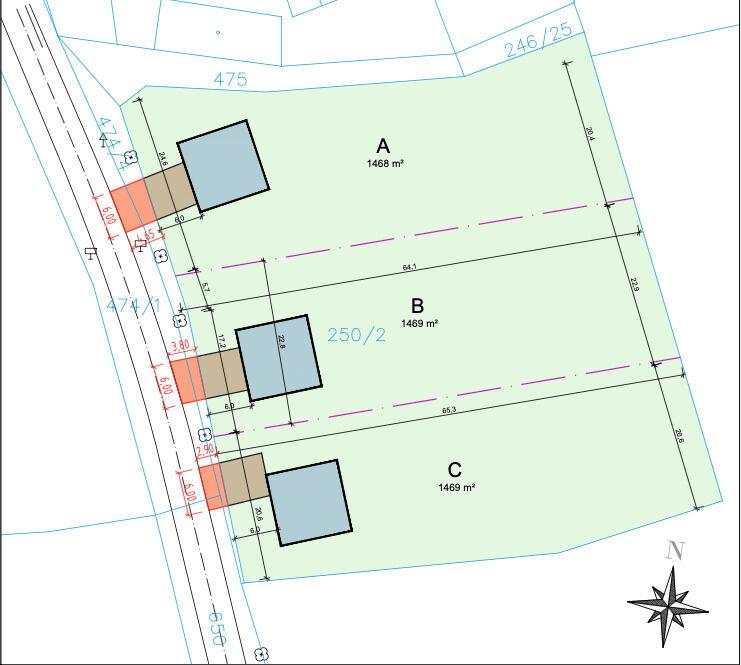 Prodej stavebních pozemků 1 468 m² Bečváry - Horní Jelčany | klidná lokalita na okraji obce