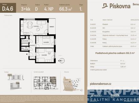 Prodej bytu, 3+kk, 66 m²