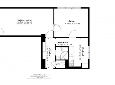 Pronájem bytu, 2+1, 69 m²