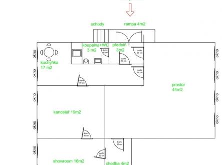 Pronájem kanceláře, 133 m²