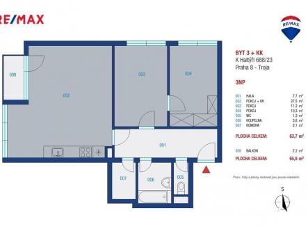 Prodej bytu, 3+kk, 64 m²