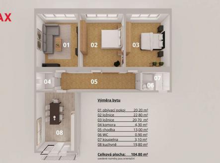 Pronájem bytu, 3+1, 110 m²
