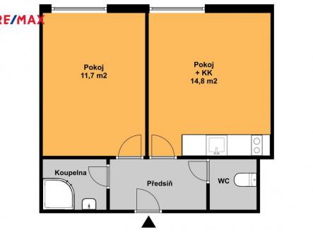 Pronájem bytu, 2+kk, 36 m²