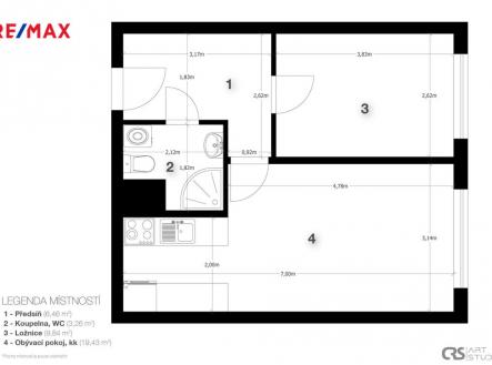 Pronájem bytu, 2+kk, 41 m²