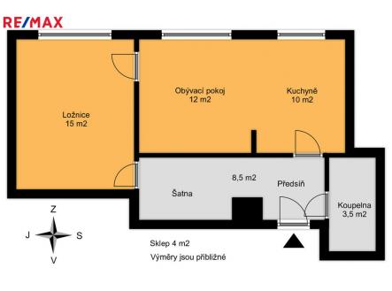 Prodej bytu, 2+1, 53 m²