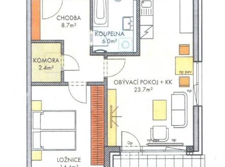 Pronájem bytu, 2+kk, 64 m²