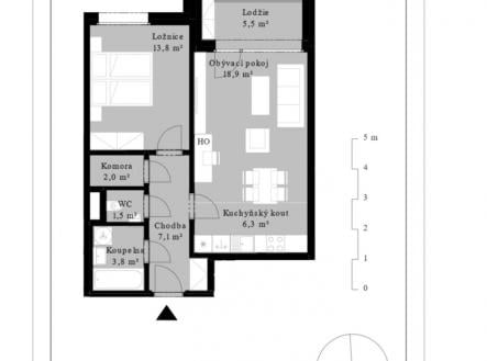 Pronájem bytu, 2+kk, 59 m²