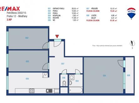 Prodej bytu, 3+1, 81 m²