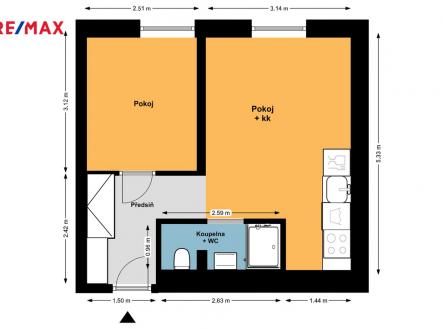 Pronájem bytu, 1+1, 30 m²