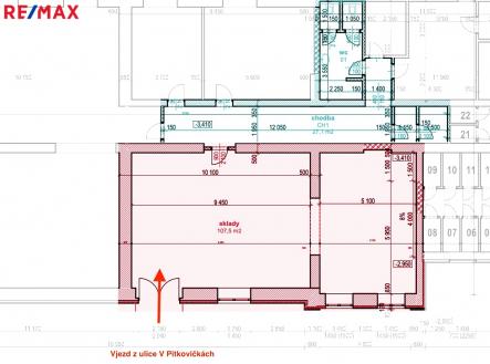 Pronájem - skladovací prostor, 108 m²