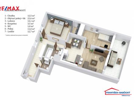 Prodej bytu, 3+kk, 69 m²