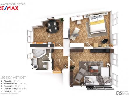 Prodej bytu, 2+1, 68 m²